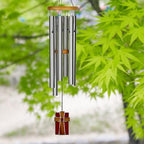 Woodstock Wind Chimes for Outside, Outdoor Decor, Garden, Patio and Front Porch Decor, (28") Memorial Sympathy Wind Chimes Amazing Grace Wind Chime Stained Glass Cross Christmas Gifts (AGS) - Image 2