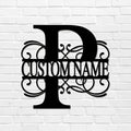P Custom Name Initial Letter Monogram Metal Sign Decorative Iron Metal Wall Sculpture Cut Out Sign Vintage Metal Business Sign Address Sign Plaque for Dining Room Lodge Workshop Home Decor 18 Inch by Unknown