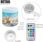 Starfish Shell Flameless Candles with Remote Battery Operated Candles with Timer Flickering LED Battery Operated Elictric Pillar Tealights for Indoor Outdoor Home Decorations - Image 2