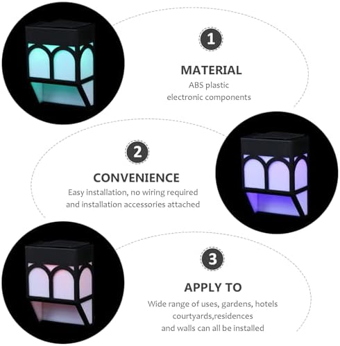 Retro Solar Wall Lights 0.5W IP65 Waterproof for Gardens Black - Image 4