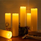 4" x 14" Large Waterproof Outdoor Flameless Candles Battery Operated LED Pillar Candles for Indoor Outdoor Lanterns, Off White, Long Lasting, Set of 2 - Image 2