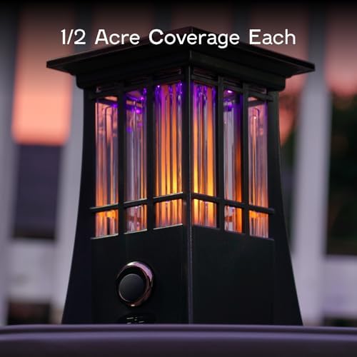 PIC Solar Bug Zapper, Cordless Patio Lantern, 600V Zapping Grid, 2 In 1 Light Mode with LED Flame Effect, Wide 1/2 Acre Coverage, Weatherproof, Auto On/Off, Showstopping Fly Trap Design, Pack of 2 - Image 5