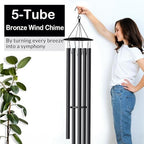 68” Large Wind Chimes for Home Garden Decor, Deep Tone Wind Chimes for Mom Grandma, Memorial Sympathy Gifts for Loss of Loved One, Black - Image 3