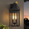 18IN Dusk to Dawn Outdoor Wall Sconce, 2-E12 Base Porch Light by Lawyettle