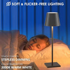 Cordless Table Lamp 5000mAh LED Rechargeable Lamp Black, 4-Pack - Image 4