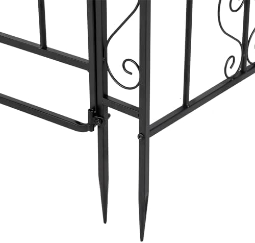Garden Arbor with Gate, 7FT Wedding Arches for Ceremony, Metal Garden Arch for Climbing Plants Outdoor, Black Garden Archway for Lawn, Patio and Backyard, Includes Ground Stakes - Image 3