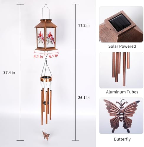 Sparrow Lighten House Wind Chimes with Lantern & Pagoda Roof - Durable Outdoor Wind Chime Decor for Porch, Balcony, Yard - Calming Wind Bells for mom，Friend，Sister，Grandma - Image 4