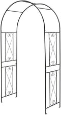 Giantex Garden Arch Trellis, 7.2FT Metal Arbor with 4 Ground Stakes by Giantex