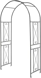 Giantex Garden Arch Trellis, 7.2FT Metal Arbor with 4 Ground Stakes by Giantex
