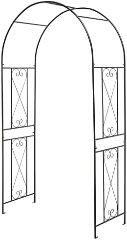 Giantex Garden Arch Trellis, 7.2FT Metal Arbor with 4 Ground Stakes by Giantex