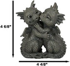 Ebros Gift Mini Fiery Romance Hatchling Dragon Lovers Garden Figurine Faux Stone Resin Finish 4.75" H Dragon Hugs Home Decor Dungeons and Dragons Fantasy Art - Image 2