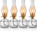 Yahenda 4 Pcs Large Oil Lamps for Indoor Use Hurricane Lamp, Clear, Gold by Yahenda