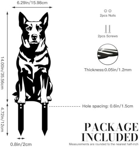 10" Blue Heeler Statue Garden Stake - Image 3