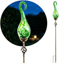 Outdoor Solar Powered Lights, Decorative Garden Stakes with Flame, Outdoor Garden Decor Flame Glass Stakes Solar Lights for Yard by Unknown