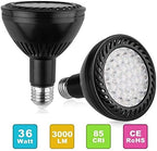 Par 30 LED Spot Light Bulb Spotlight 36W Super Bright LED Bulbs Long Neck E26/E27 Base Lumen 4000K Natural White LED Light Bulbs 24 Degree Beam Angle, Black Body, Pack of 2 - Image 6