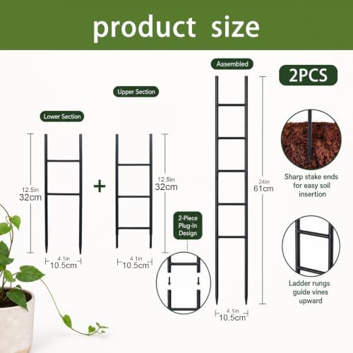 2PCS Indoor Plant Trellis, Sturdy Ladder Trellis for House Plant - Image 3