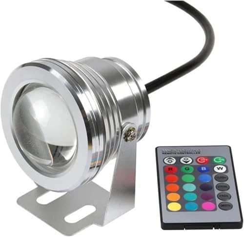 Submersible LED Light - Outdoor Recessed Spot Light, 10W RGB Remote Control Outdoor Landscape Lights,Waterproof IP68 LED Fountain Light, Underwater Pond Spotlight, for Swimming Pool by Unknown