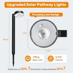 APONUO 16 Pack Solar Pathway Lights Outdoor, 3 Color Temperatures Selectable CCT, Focused Ground Spot Lens, Brighter Up to 12 Hrs IP65 Waterproof Path Lights for Walkway Driveway Yard Garden, Black - Image 6