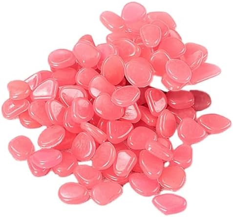 Glow in The Dark Pebbles 200 Pcs Glow in The Dark Garden Pebbles Stones Rocks for Yard and Walkways Decor Fairy DIY Decorative Luminous(Pink) by Unknown