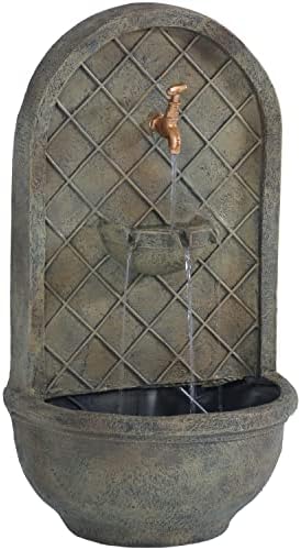 Sunnydaze Messina 26 in. Outdoor Wall Water Fountain with Pump - Florentine by SunnydazeDecor
