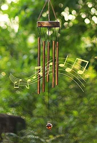 DesGully Solar Wind Chimes, Sun Wind Chime Outdoor Clearance w/Glowing Crackle Glass LED Unique Wind Bells for Outside Waterproof Chimes, Gifts for Her/Him (42" Long Metal Chimes)… - Image 4