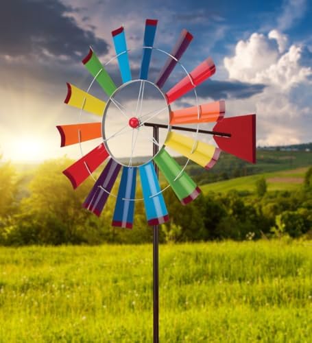Regal Art & Gift Wind Spinner, Outdoor Metal Kinetic Yard Art with Stake - Image 4