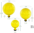12-Inch Lemon Yellow Glass Gazing Globe, Decorative Reflective Garden Sphere with Stylish Mirror Finish, Perfect Outdoor Yard Ornament for Lawn and Adding Vibrant Color and Shine - Image 4