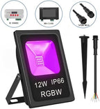 DMX Flood Lights,DMX512 led Pixel Flood Light, 12W-RGBW addressable DMX floodlight, DC12-24V Input IP65, for Outdoor Decorative/Garden/Stage Lighting/Christmas Party (1PCS-DMX-RGBWW(3000K)) - Image 3