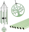 Evergreen Hand Tuned Tree of Life Wind Chime for Outside | Scale of C | Deep Tone | Powder-Coated Metal | Green | 27-Inches Tall | Memorial Gift for Home Garden Decoration by EvergreenGarden