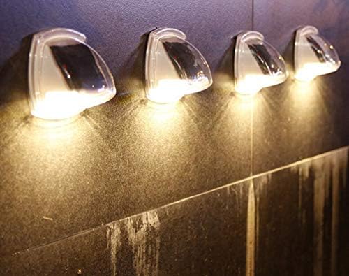 Solar Fence Lights Outdoor 8 LED Solar Powered Garden Wall Lights Outdoor Warterproof Landscape Path Lights for Garden Lawn Yard Patio Deck Pathway Driveway Walkway,4 Pack,Warm White - Image 5