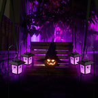 4 Pack Halloween Solar Lights 4.7 Inch Spider Purple Solar Pathway Lights - Image 3