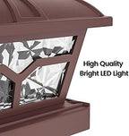 SIEDiNLAR Solar Post Cap Lights Outdoor 2 Modes, 6 Pack, Brown, Warm/White - Image 6