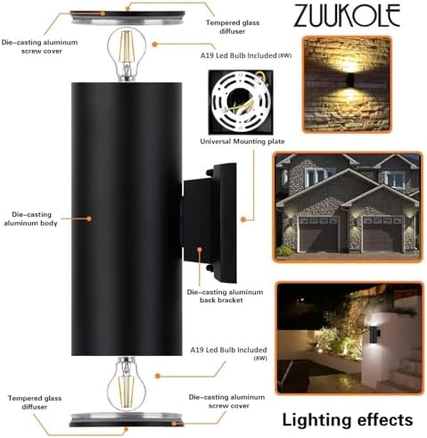 Outdoor Wall Light, Anti-Rust Waterproof Exterior Lighting - Image 2