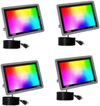 100W RGB LED Floodlight Outdoor 4pcs, Smart RGBCW Flood Lights Colorful with Bluetooth WiFi APP Control Spotlight Color Changing Dimmable Party Lights for DJ Disco Party Garden Halloween Stage by Unknown