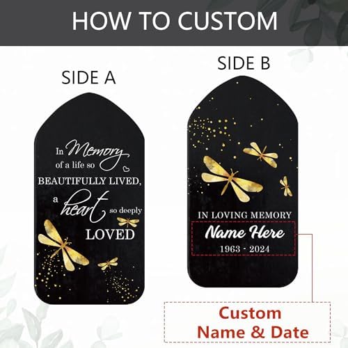 Sympathy Dragonfly Wind Chimes, Produced in USA, 26inch Personalized Wind Chimes for Loss of Loved One, Commemorative Sympathy Gifts for Funeral, in Memory of Dad/Mom/Husband/Wife - Image 6