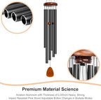 Bursvik 50" Aluminum Wind Chimes for Outside (Black), Patio Zen Decor Gift - Image 4