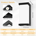 Outdoor Wall Light Fixture, 24W, IP65 Waterproof, 2640LM 3000K - Image 2