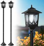 63" Solar Lamp Post Light 2 Pack, Solar Post Lights Outdoor Cool White by Unknown