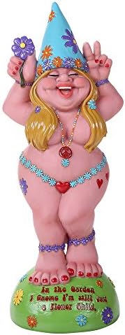Pacific Giftware Hippie Lady Gnome Flower Child Garden Gnome Statue 12H by PacificGiftware