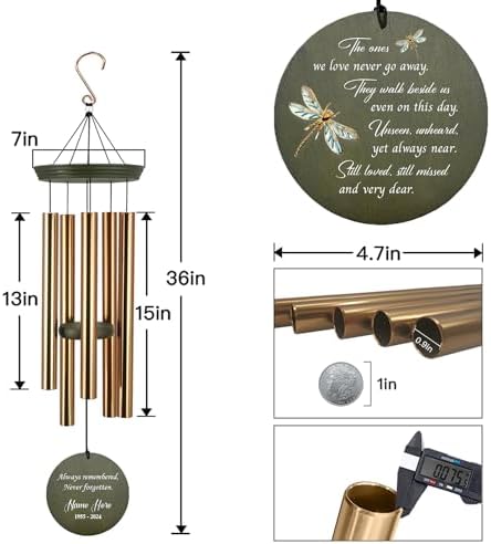 Personalized Wind Chime Outdoor Deep Tone, Memorial Wind Chimes - Image 2