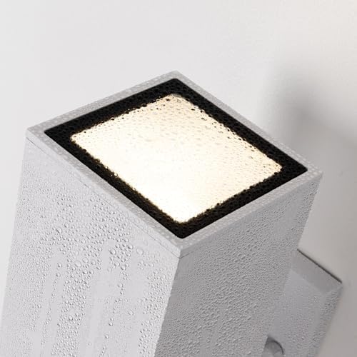 mirrea 12" Modern Outdoor Porch Light in 2 Lights, Matte White, 2 Pack - Image 6