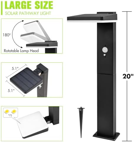 Solar Pathway Lights Outdoor Waterproof, Motion Sensor Lights - Image 4