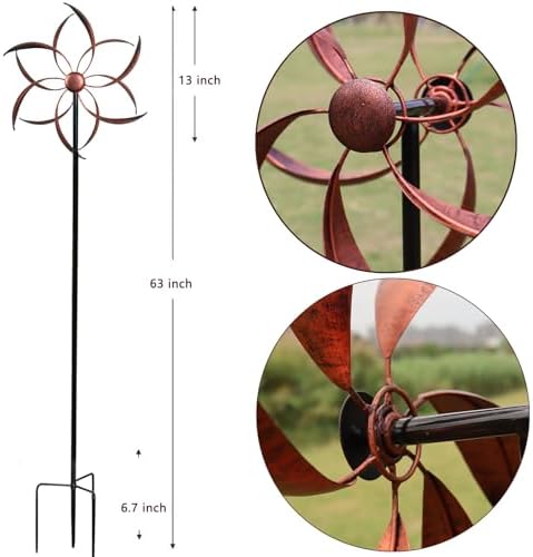 Wind Spinner Outdoor Metal Wind Sculptures for Yard and Garden - Image 2