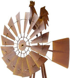 Red Carpet Studios Windmill Wind Spinner Garden Décor Farmhouse Style Galvanized Rooster Yard Art, Stands 67" Tall, Rustic Metal Rooster - Image 4
