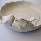 Ceramic 9.45 inch Beige Heavy Duty Ground Wild Bird Bath Bowl or Feeder for Outdoor Garden, Bowl Only - Image 3