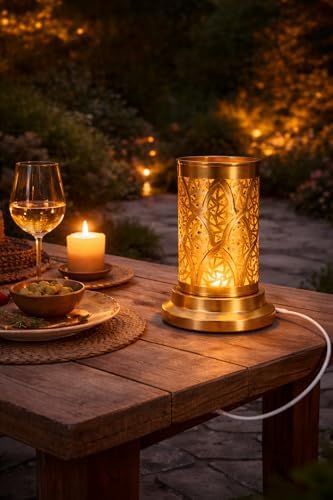 Moroccan Brass Wall Lamp Sconce Home Decor, Handmade Lighting Copper Metal Lights Turkish Lamp, Ramadan Candle Lantern, Candle Holder, Indoor Outdoor, Patio, Porch, Shelf, Garden (Cylinder) - Image 6