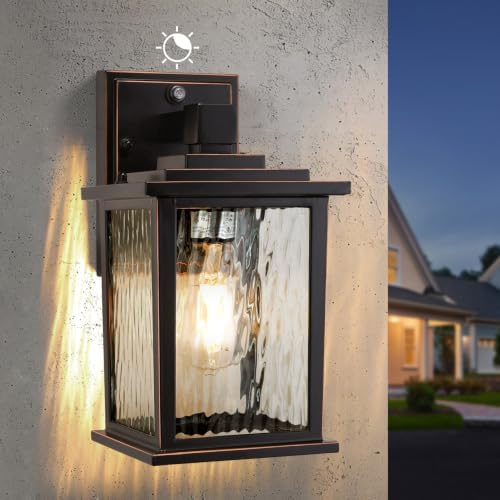 Dusk to Dawn Outdoor Light Fixture, Oil-Rubbed Bronze Porch Light by Zillsea