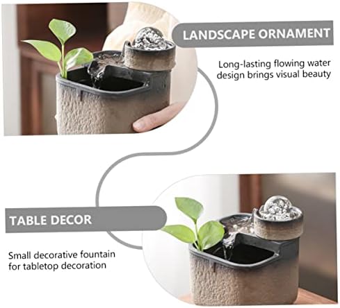 Zerodeko Ceramic Waterfall Ornament Solar Fountain Outdoor Desktop Decor Landscape Ornament Table Decor - Image 6