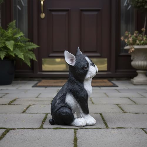 Tuxedo Bulldog Statues Outdoor Decorative, Dog Memorial Statue for Yard Lawn Patio Porch, Garden Pet Grave Marker Figures, - Image 4