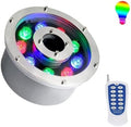 LED Ring Fountain Light - Submersible LED Pool Lamp, 12/24V LED Underwater Spotlight, RGB Color Change Water Feature Lamp With Remote Control, IP68 Waterproof Middle Hole Pond Lighting(18W(24v)) by GUODDM